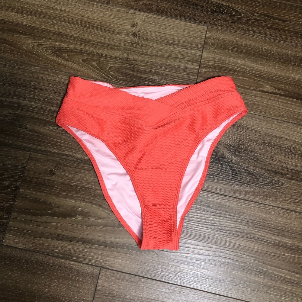 NWT Cupshe Coral High Waisted Bikini Bottoms